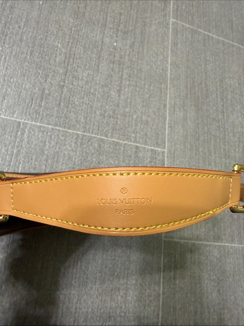 Brown Monogram Shoulder Bag with Tan Trim - Picture 4 of 5